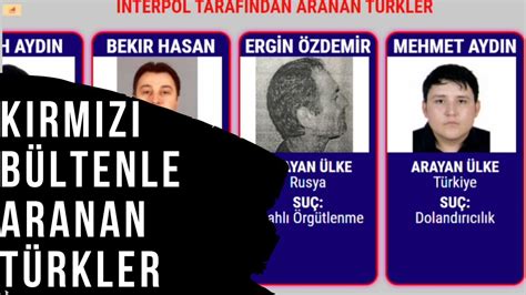 interpol tarafından aranan türkler